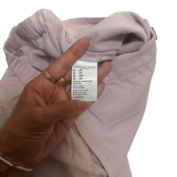 American Eagle XXS Lilac Lavender Boho Cottagecore Button Midi Skirt - Picture 5 of 10